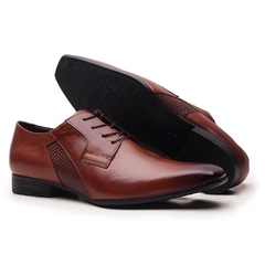 Sapato Social Masculino Calvest Couro Pelica Carneiro -Cadarço Havana - comprar online
