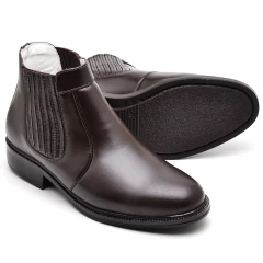 Bota Social Linha Conforto Pelica de Carneiro Ultra Macio Uso Casual Solado P.U