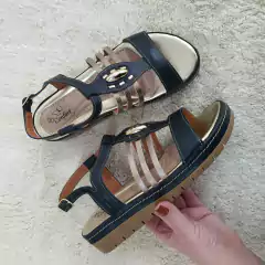 Sandália Anabela baixa Via Jully Couro Artesanal 34 ao 40 - loja online