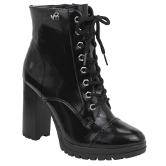 Bota Via Marte Preta Verniz Nova Coleção - comprar online