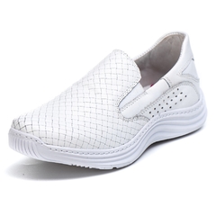 Tênis Feminino Via Ranster Slip On Couro Solado Costurado 33 ao 40 Branco - netpizante