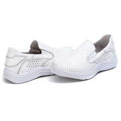 Tênis Feminino Via Ranster Slip On Couro Solado Costurado 33 ao 40 Branco - comprar online