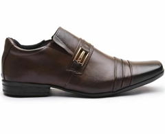 Sapato Social Masculino Calvest Em Couro Café Com Sola Borracha - comprar online