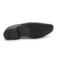 Sapato Social Masculino Executivo Calvest Com Textura Verniz Preto Bordo - comprar online
