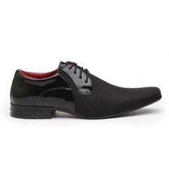 Sapato Social Masculino Executivo Calvest Com Textura Verniz Preto na internet