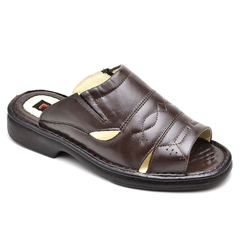 Chinelo Masculino Palmilha Massageadora Couro Legitimo 37 ao 44