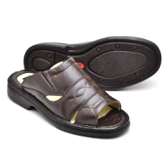 Chinelo Masculino Palmilha Massageadora Couro Legitimo 37 ao 44 - comprar online
