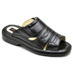 Chinelo Masculino Palmilha Massageadora Couro Legitimo 37 ao 44