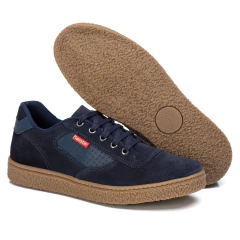Sapatênis Casual Masculino Camurça Couro