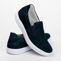 Sapatilha Via Ranster Slip On Masculino Couro Legitimo