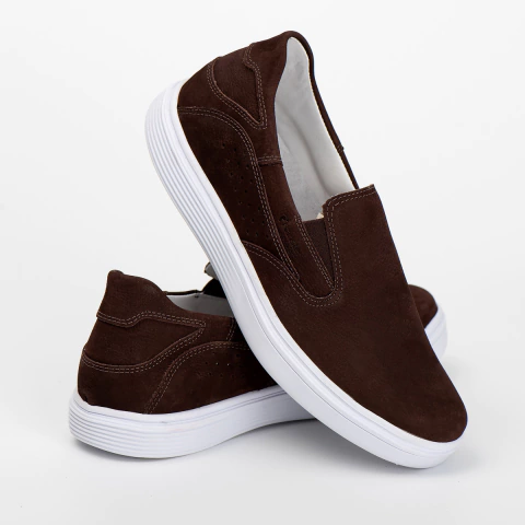 Sapatilha Via Ranster Slip On Masculino Couro Legitimo