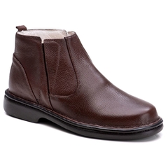 Bota Masculina Cano Curto Couro Floter de Carneiro Linha Conforto Calce Fácil