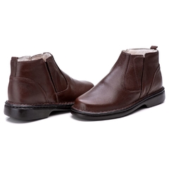 Bota Masculina Cano Curto Couro Floter de Carneiro Linha Conforto Calce Fácil - netpizante