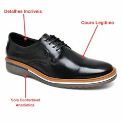 Sapato Social Oxford Cadarço Amarok - Preto Cft - netpizante