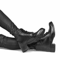 Bota Coturno Feminina Slz Cano Médio De Amarrar 6011 - Marrom Coleção Inverno - comprar online