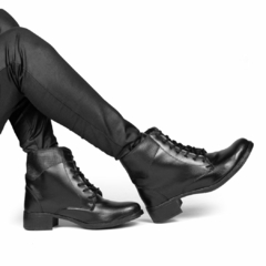 Bota Coturno Feminina Slz Cano Médio De Amarrar 6011 - Marrom Coleção Inverno na internet