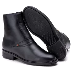 Bota Social Masculina Cano Médio Couro Legítimo Uso Casual Solado PU - comprar online