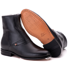 Bota Masculina Em Couro Mestiço Solado Sola