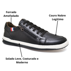Sapatênis Masculino Cft Modelo Calce Fácil Couro Nobre - comprar online