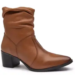 Bota Feminina Cano Médio Sanfonado Via Jully Couro Legitimo 34 ao 40 na internet