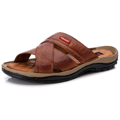Chinelo Masculino Confort Com Palmilha Massageadora Couro Legitimo na internet