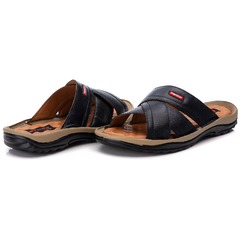 Chinelo Via Ranster Masculino Com Palmilha Massageadora em Couro Legitimo - comprar online