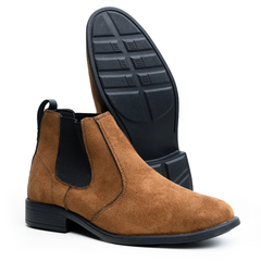 Botina Chelsea Masculina Agro Rodeio Conforto Camurça-Solado Costurado