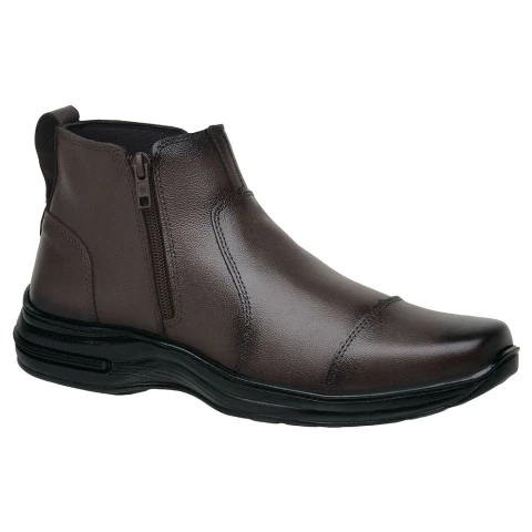 Bota Masculina Modelo Comfort Com Zíper Solado Costurado Palmilha Macia 33 ao 46 - comprar online