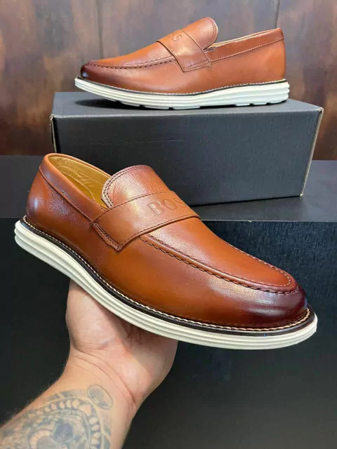 Sapato Casual Boss Sport Cara de Gato Couro Legitimo