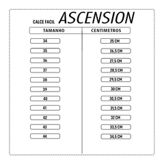 Tênis Unissex Ascension Calce Fácil Super Leve 34 ao 44 - loja online