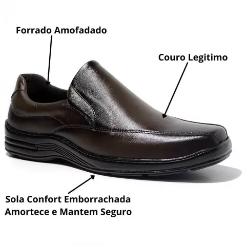 Sapato Masculino Social Sport Confortop Couro Legitimo + Frete Grátis Por Região