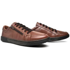 Sapatênis Masculino Calce Fácil Couro Legitimo -A preço de Fábrica - netpizante