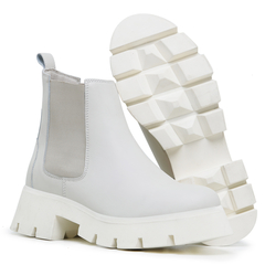 Bota Coturno Feminino Vega Off-White Lançamento Moda Inverno - netpizante