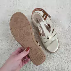 Sandália Feminina Anabela Solado Baixo Couro Legitimo 34 ao 40 Via Jully - comprar online