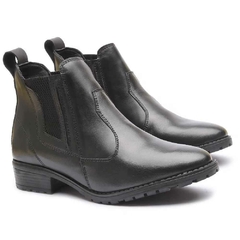 Bota Feminina Agro Cano Baixo Couro Legitimo -Preto