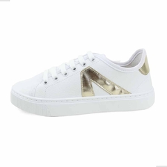 Imagem do Tênis Feminino Casual La Faire Linha V -Branco Ouro