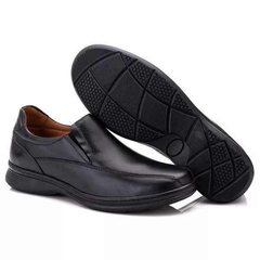Sapato Social Comfort Masculino em Couro Solado Costurado