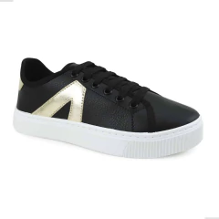 Tênis Feminino Casual La Faire Linha V -Preto Ouro - comprar online