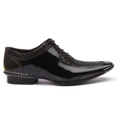 Sapato Social Clássico Cadarço Bico Fino 37 ao 44 Couro semi Cromo - comprar online