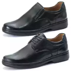 Kit 2 Pares Sapato Masculino Mocassim Conforto Couro Genuíno