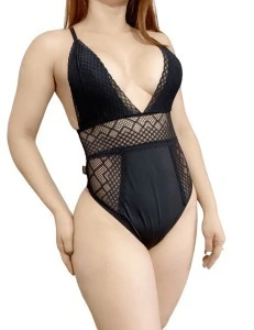 Body Renda Com Decote em V e Bojo Rendado Preto - netpizante