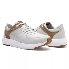 Tênis Masculino Comfort Max Gelo Couro Legitimo 37 ao 44