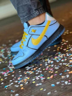 Tênis Dunk Low Moda Meninas Poderosas 34 AO 39 Metalizado Azul - comprar online