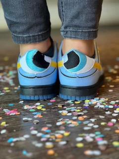 Tênis Dunk Low Moda Meninas Poderosas 34 AO 39 Metalizado Azul na internet