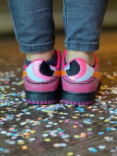 Tênis Dunk Low Moda Meninas Poderosas 34 AO 39 Metalizado Pink - comprar online