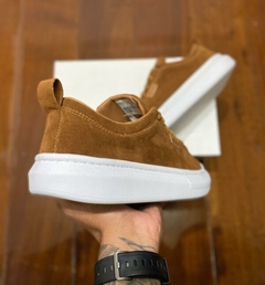 Sapatênis Boss Moda Masculina Couro Camurça - Caramelo - netpizante