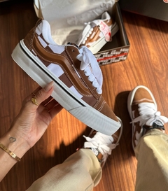 Tênis Moda Vans Old Skool Xadrez Caramelo 34 a 39