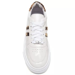 Tênis Feminino Poloblu Plataforma 34 ao 40 - Branco/Onça - loja online
