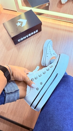 Tênis Sola Plataforma Modelo All Star Off White Couro Ecológico - netpizante