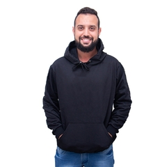 Casaco Moletom Canguru Flanelado Preto Unissex - comprar online
